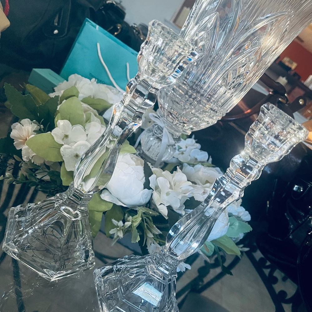 Tiffany & Co Crystal Candle Sticks Set of two